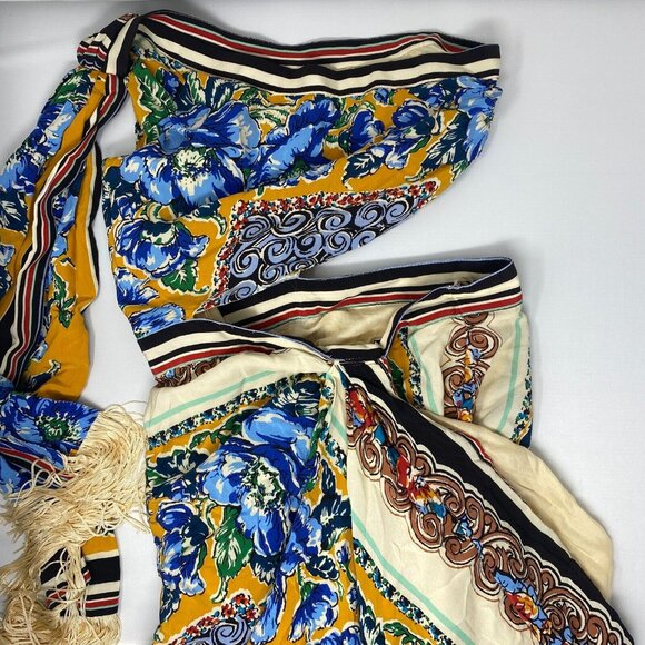 Anthropologie One Shoulder Printed Silk Dress US4 - Picture 4 of 9